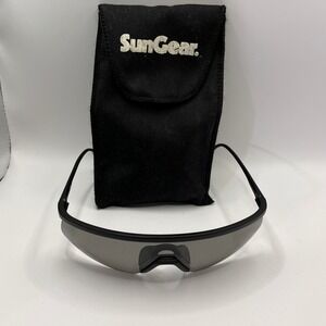 SunGear 607120 Sport Sunglasses Gray Lens Black Frame Made in Japan